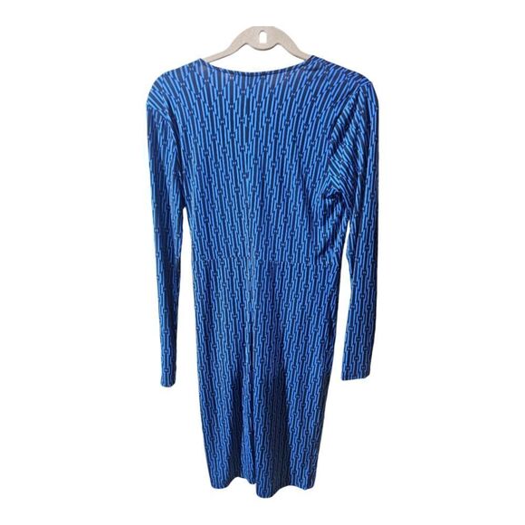 MICHAEL KORS Blue Black Wrap Dress - Size Medium - Picture 2 of 10